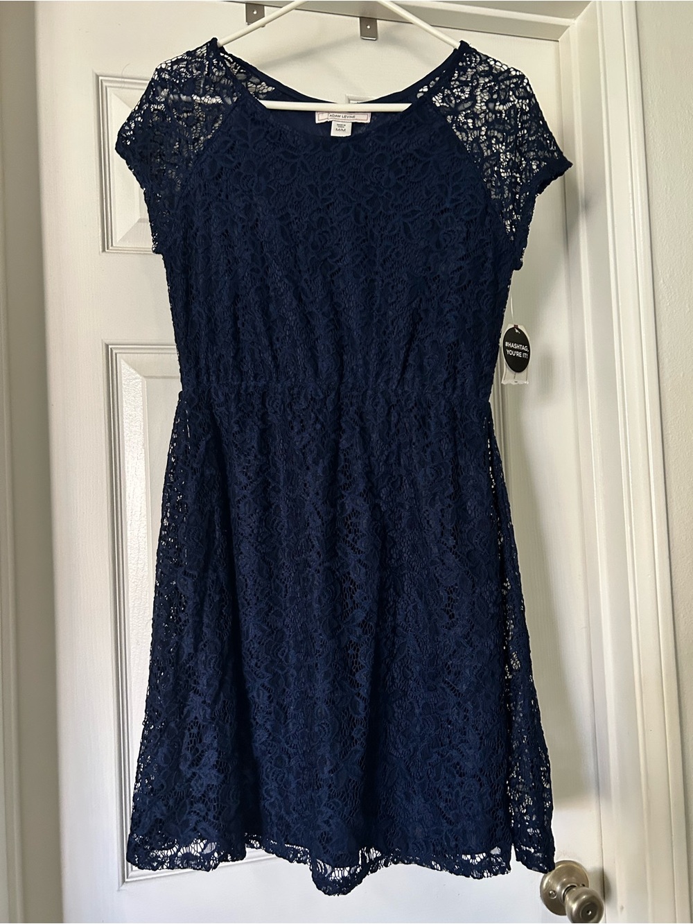 City Triangles Navy Lace Midi Dress